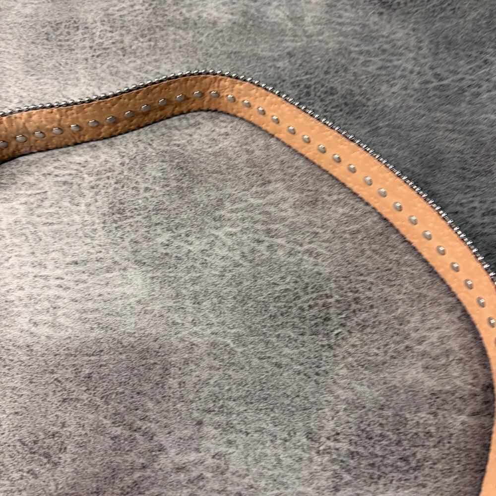 Cream Leather Embellished Rhinestone Belt - Picture 4 of 7